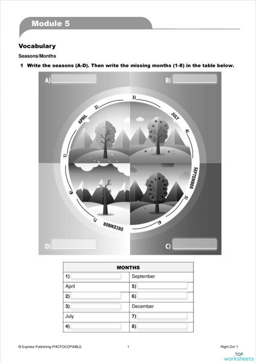 Right On 1 Module 1 Test. Interactive worksheet | TopWorksheets