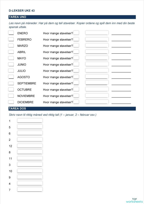 Interactive worksheets and online exercises in Norway | TopWorksheets