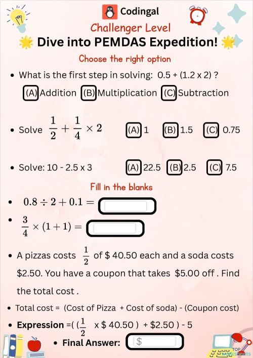 PEMDAS: interactive worksheets and online exercises | TopWorksheets