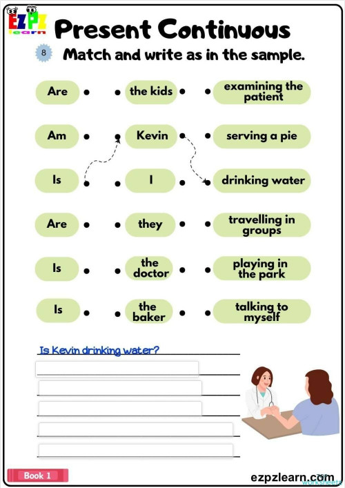 Match and write - Present Continuous. Interactive worksheet | TopWorksheets