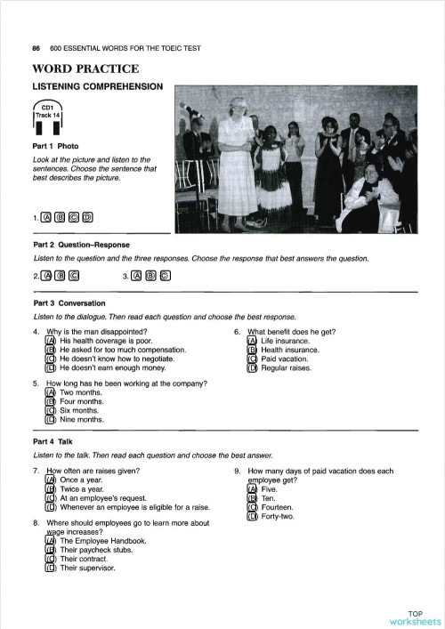 600 essential words for toeic lesson 14 test interactive worksheet