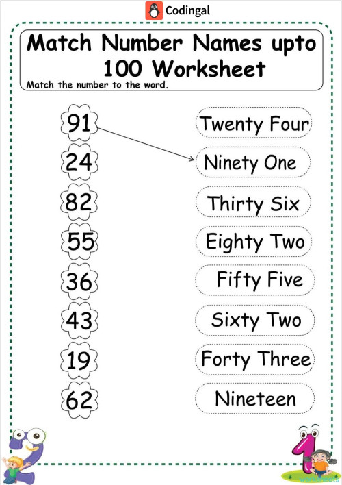 M_G01M01L04_WA01_Match the following Number upto 100.. Interactive ...