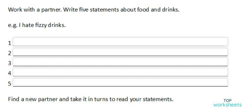 Write five statements Paymentez 31.01.2023. Interactive worksheet ...