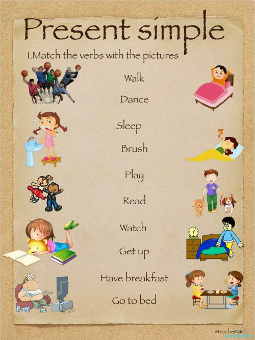 action verbs matching. Interactive worksheet | TopWorksheets