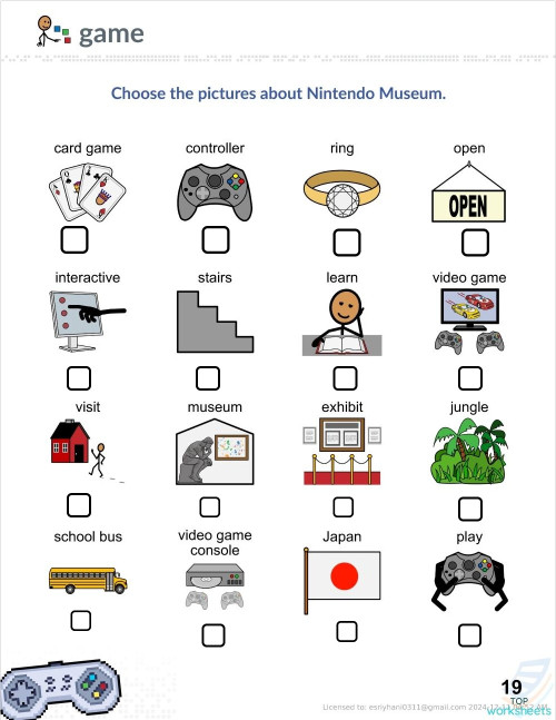 Nintendo Museum Reading Comprehension. Interactive worksheet