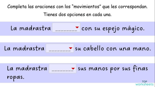 El teatro: gestos y movimientos. Ficha interactiva | TopWorksheets
