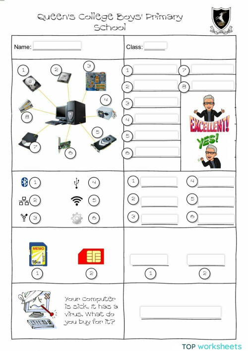 Computers - Grade 6 and 7 - computers. Interactive worksheet ...