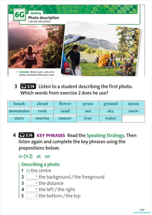 UNIT 6 - LISTENING. Interactive worksheet | TopWorksheets