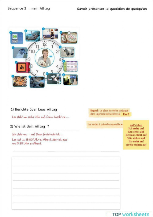 Mein Alltag. Interaktives Arbeitsblatt | TopWorksheets