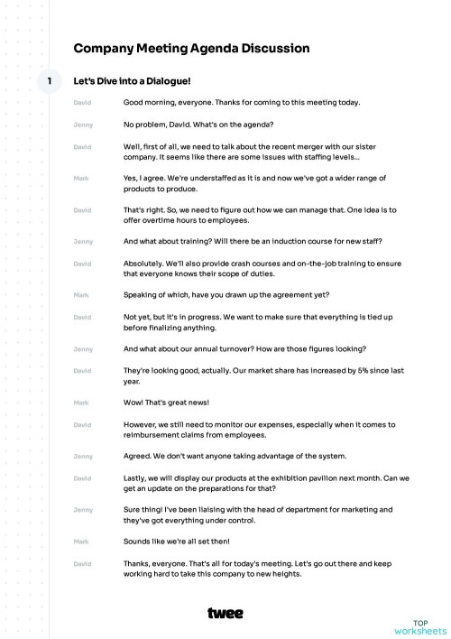 Business English review. Interactive worksheet TopWorksheets