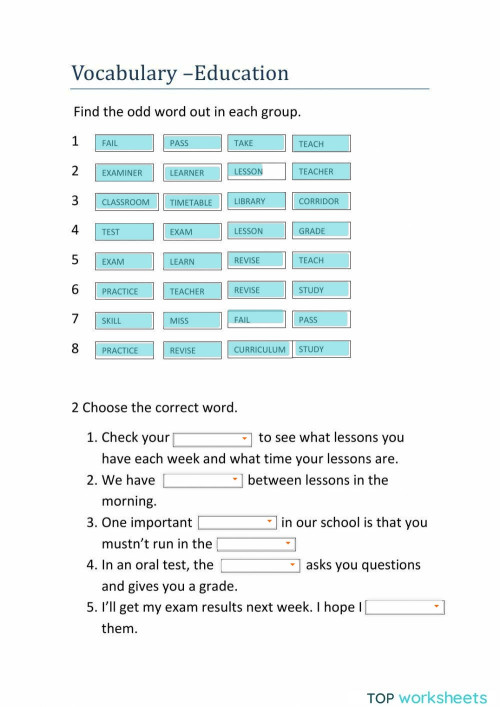 Education Interactive Worksheet Topworksheets