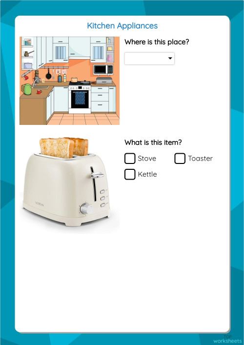 Kitchen Appliances. Interactive worksheet TopWorksheets