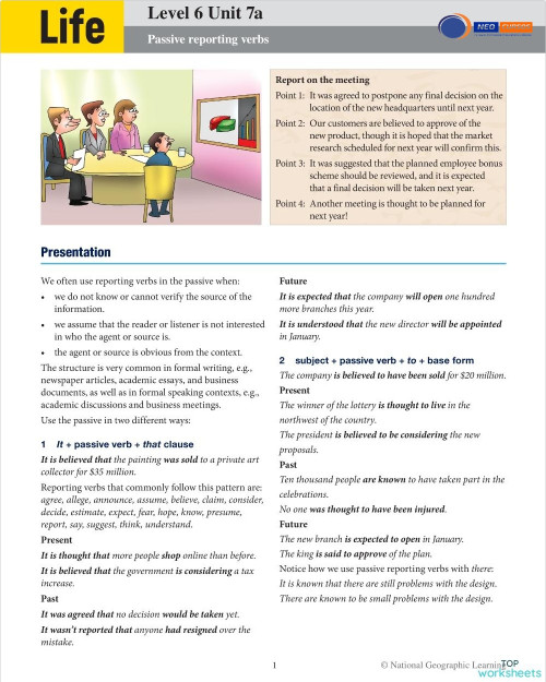 Neo Cursos Life 6 Unit 7a. Interactive worksheet | TopWorksheets