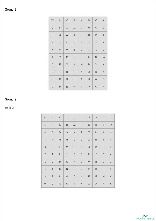 Group 1 dd. Interactive worksheet | TopWorksheets