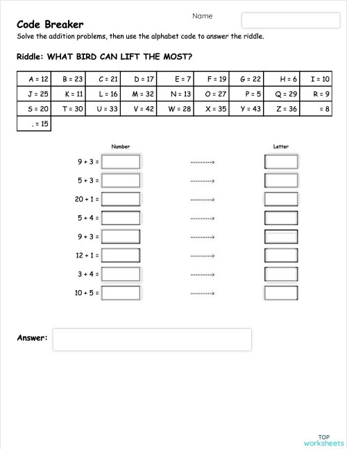 Addition Code Breaker