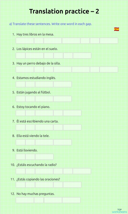 Translation: interactive worksheets and online exercises | TopWorksheets