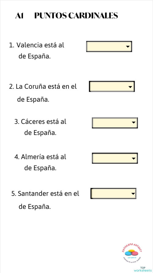 A1 Avanzado Puntos Cardinales Ficha Interactiva Topworksheets A1 Avanzado Puntos Cardinales Ficha Interactiva Topworksheets
