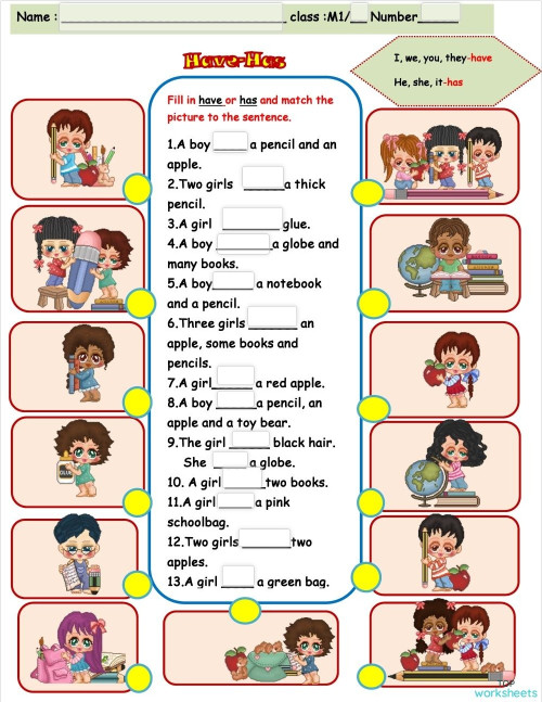 have has worksheet. Interactive worksheet | TopWorksheets