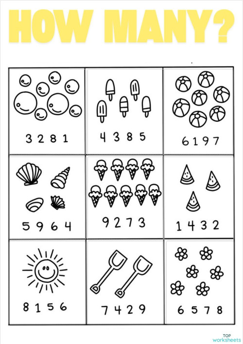 HOW MANY?.. Interactive worksheet | TopWorksheets