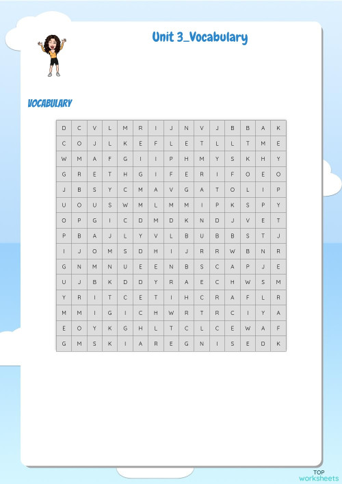 Unit 3_Vocabulary. Interactive worksheet | TopWorksheets