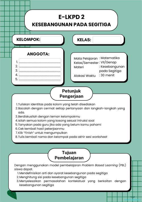 E-LKPD 2 (EKSPERIMEN). Interactive worksheet | TopWorksheets