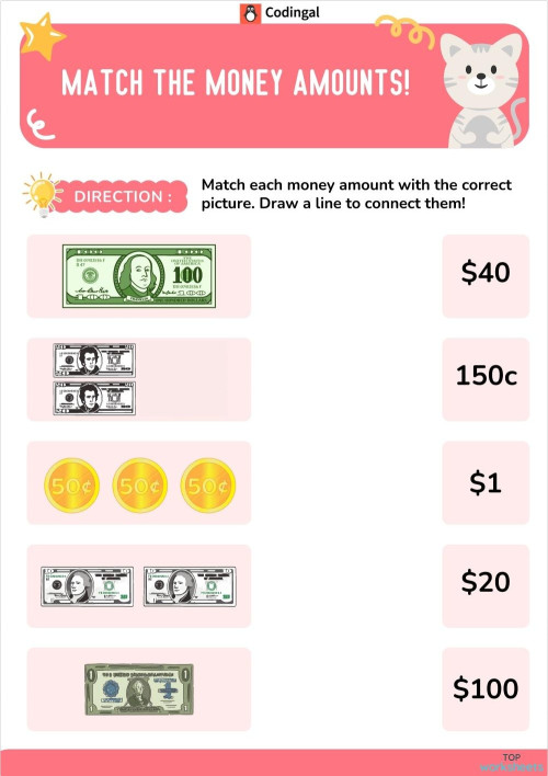 Money: interactive worksheets and online exercises | TopWorksheets