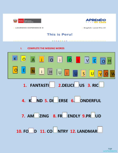 PROUD OF MY COUNTRY. Activity IV. Interactive worksheet | TopWorksheets