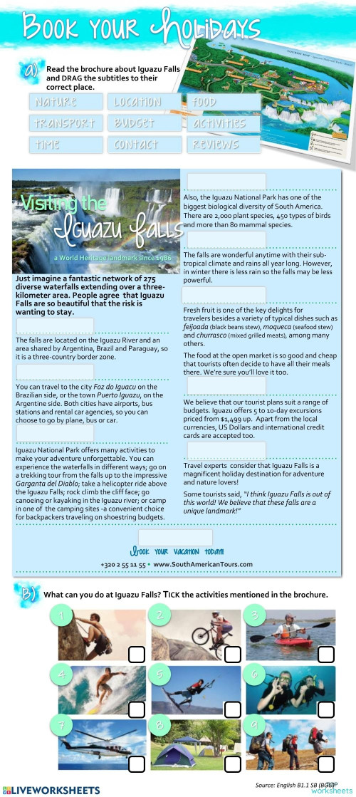 Book Your Holidays. Interactive worksheet | TopWorksheets