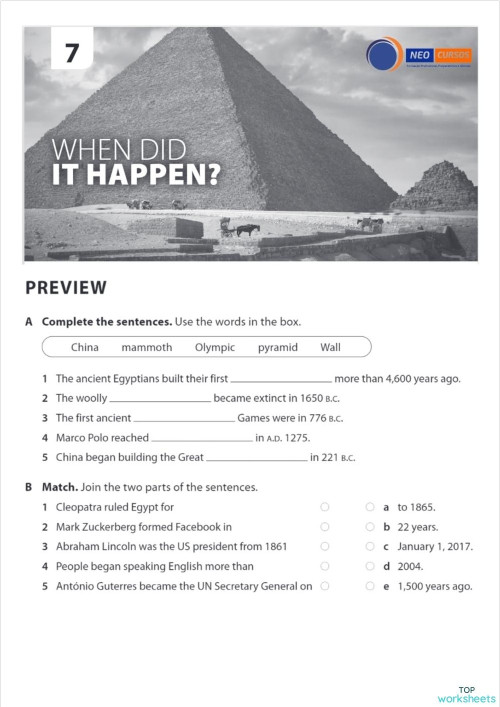 NEO CURSOS Time Zones 3 - Unit 7. Interactive worksheet | TopWorksheets