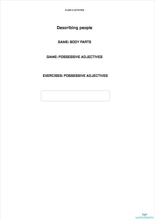 CLASS 3 ACTIVITIES. Interactive worksheet | TopWorksheets