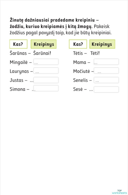 2 klasė: interactive worksheets and online exercises | TopWorksheets