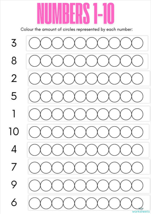 NUMBERS COLOR THE AMOUNT. Interactive worksheet | TopWorksheets