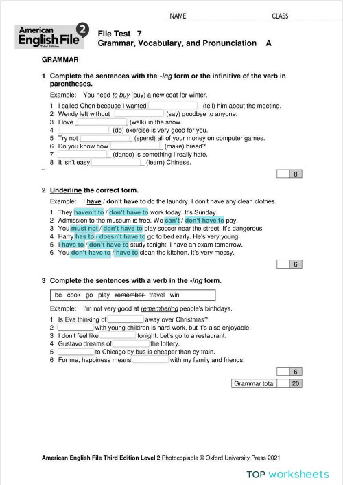 Unit 7. Interactive worksheet | TopWorksheets