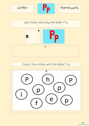Letter P (HW). Interactive worksheet | TopWorksheets