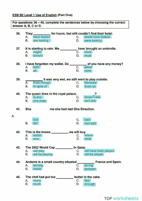 Esb b2 use of english 2017b interactive worksheet topworksheets