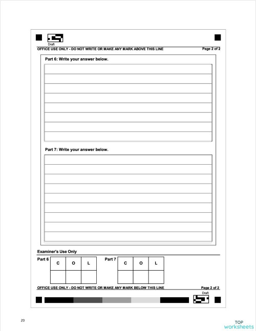 Book Test 6 - Writing. Interactive worksheet | TopWorksheets