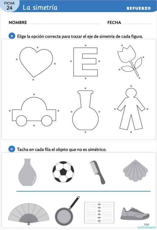La simetría. Ficha interactiva | TopWorksheets