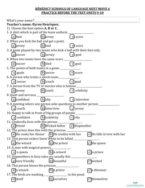 Kids Program 6 Practice Units 910.. Interactive worksheet TopWorksheets
