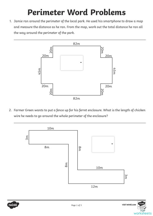 perimeter word problems. Interactive worksheet TopWorksheets