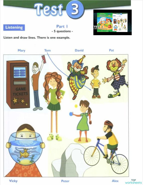 Flyers Succeed Listening Test 3 Interactive Worksheet Topworksheets