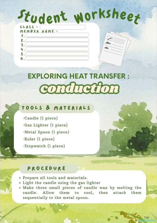 CONDUCTION WORKSHEETS. Interactive worksheet | TopWorksheets