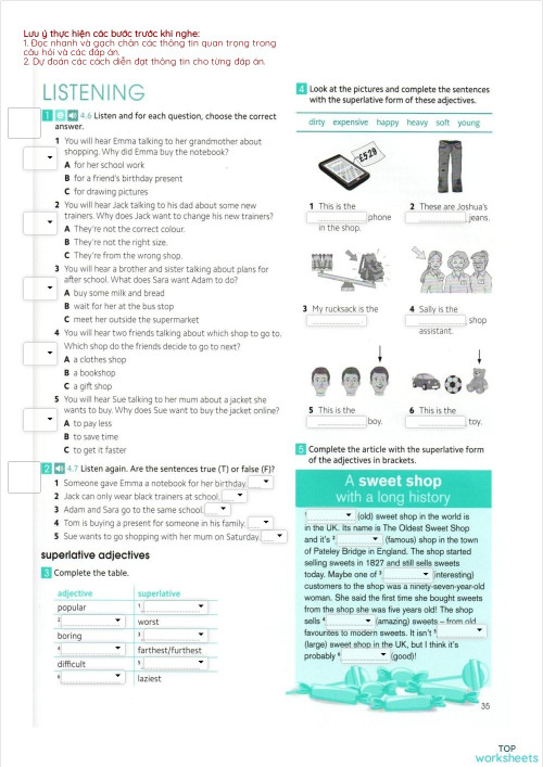 Lesson 13 - WB Listening and Speaking. Interactive worksheet ...