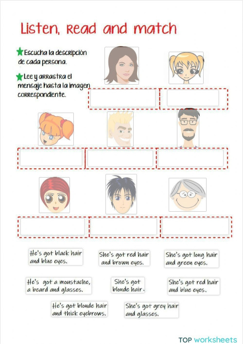 Describing people. Interactive worksheet | TopWorksheets