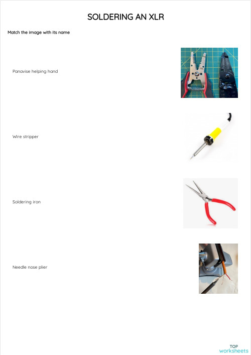 Soldering AUDIO CONNECTORS. Interactive worksheet | TopWorksheets