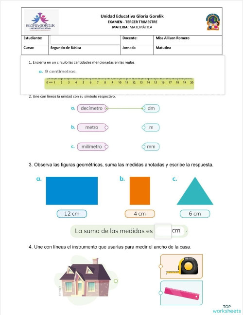 EXAMEN MATEMATICA - MAVIS. Ficha interactiva | TopWorksheets