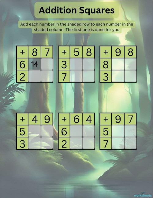 Addition Squares Copied Interactive Worksheet Topworksheets Addition Squares Copied Interactive Worksheet Topworksheets