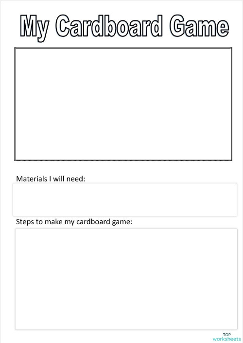 My Cardboard Game. Interactive worksheet | TopWorksheets