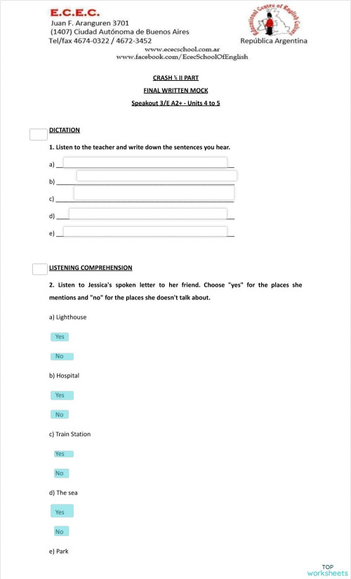 CLASS: interactive worksheets and online exercises | TopWorksheets