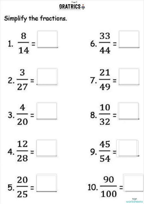 Fractions JJ. Interactive worksheet | TopWorksheets