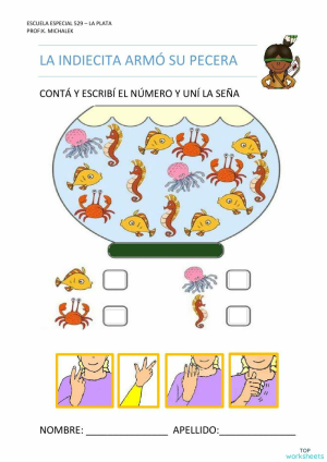 Ejrcicio de conteo y conjuntos: Contemos los peces de cada especie ...